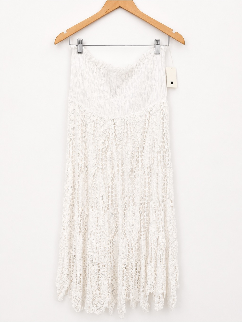 RAVIYA White Crochet Maxi Skirt | Boho Beach Cover-Up | NWT | Size XL